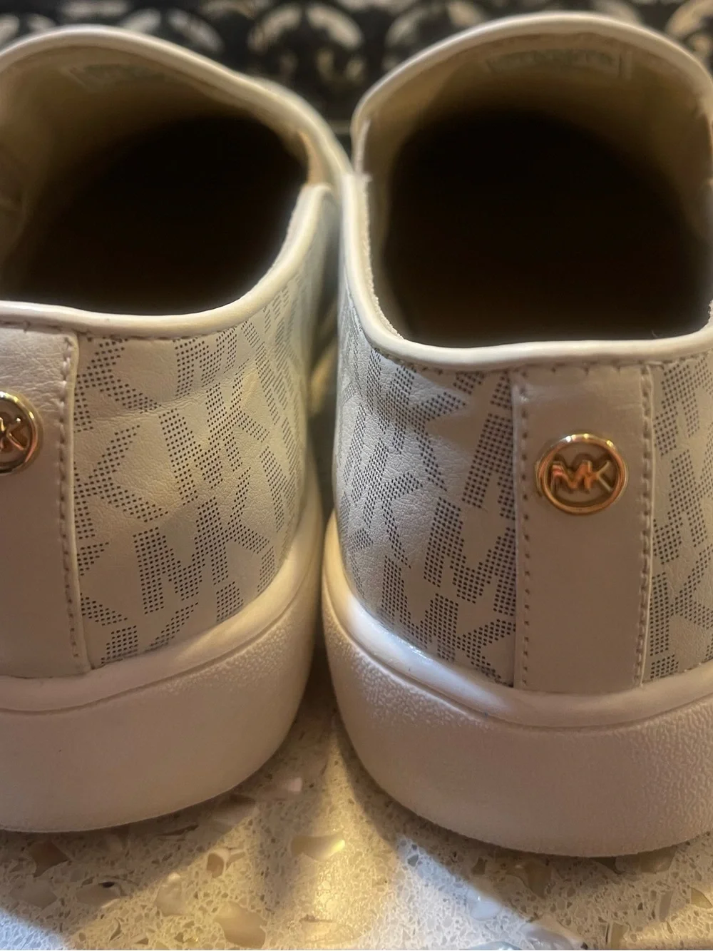 Michael Kors Cream Slip-On Sneakers with MK Monogram 3